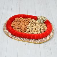 Almond and Pista in a Oval Thali