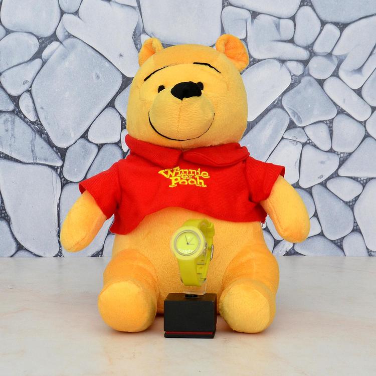 Pooh Soft Toy with Fastrack Watch