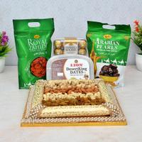 Dry Fruits with Dates& Ferrero Rocher in a Tray