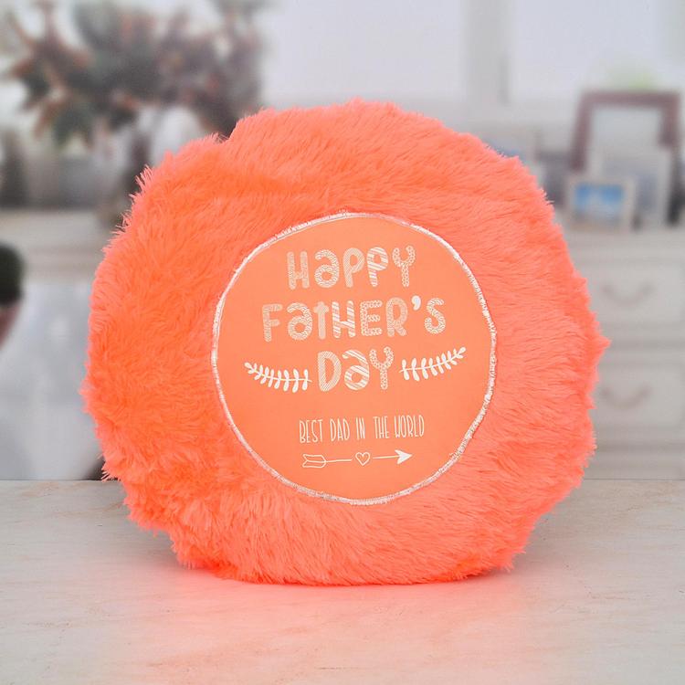Orange Father's Day Pillow