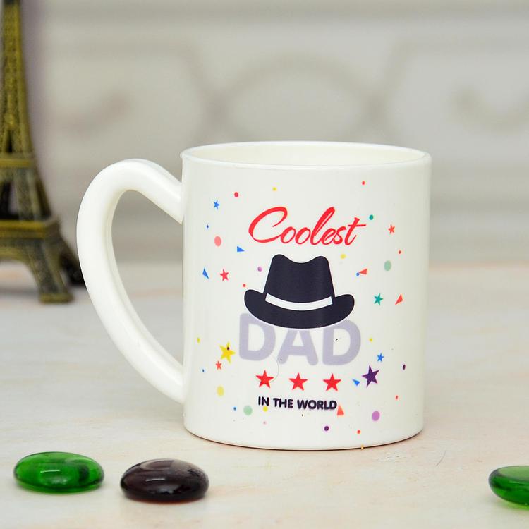 White Coolest Dad Mug