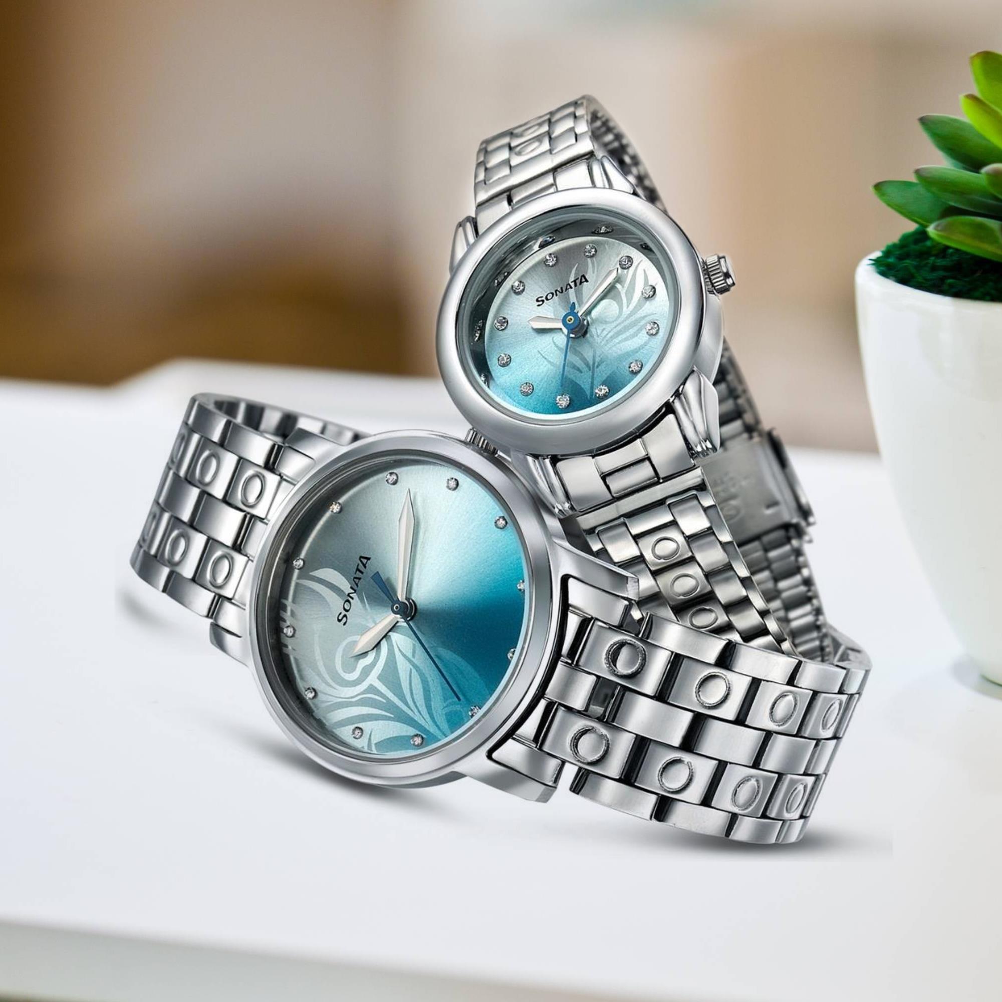 Sonata watch for couple hot sale