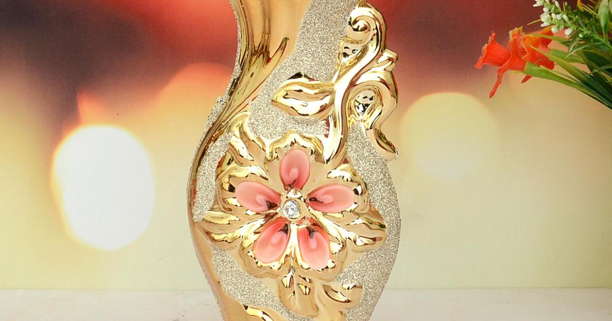 Gold & Silver Vase, Flower Vase