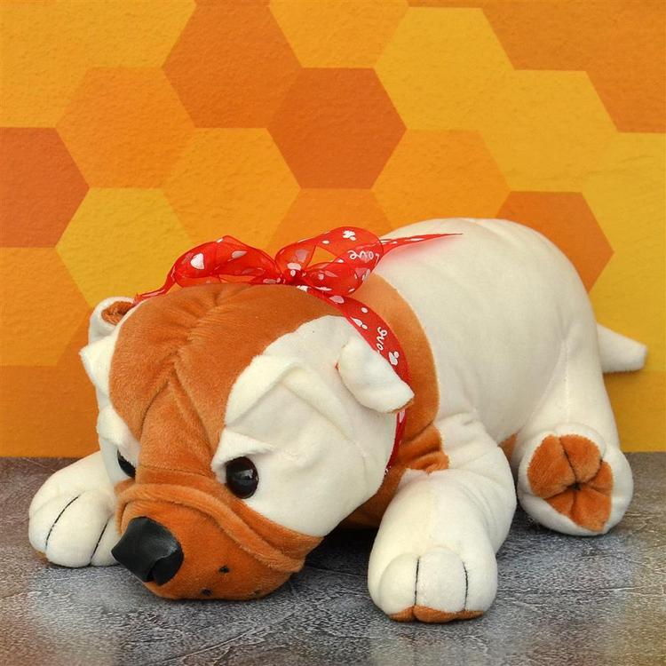 White Bulldog Soft Toy