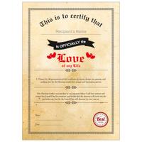 Love of Life Personalized Certificate