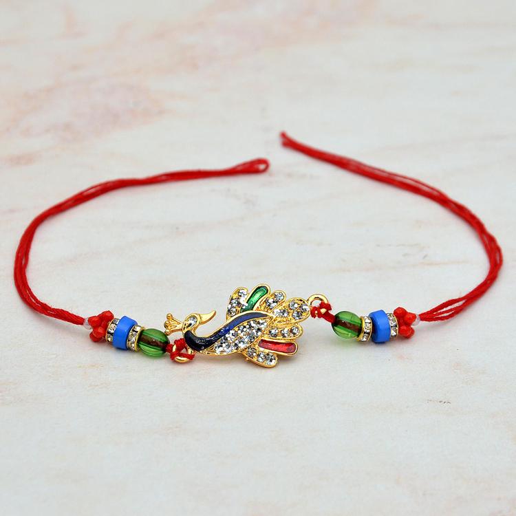 Gorgeous Metallic Peacock Rakhi