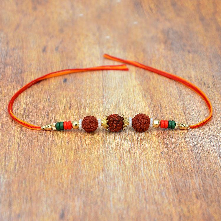 Three Rudraksh Mith Mouli Rakhi