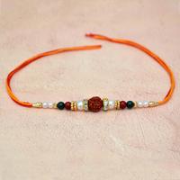 Rudraksh with Pearl and Beads Rakhi