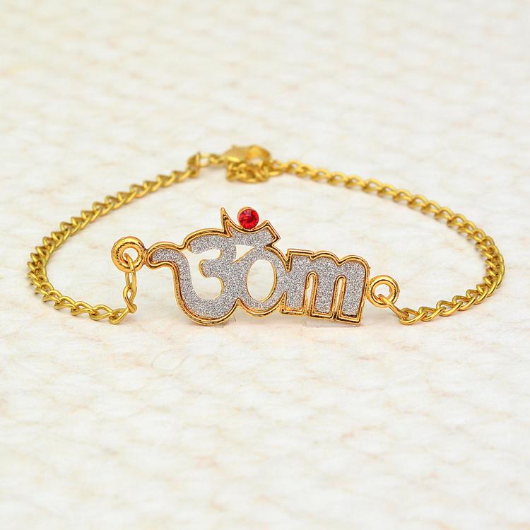 Cool Golden Color OM Bracelet Rakhi