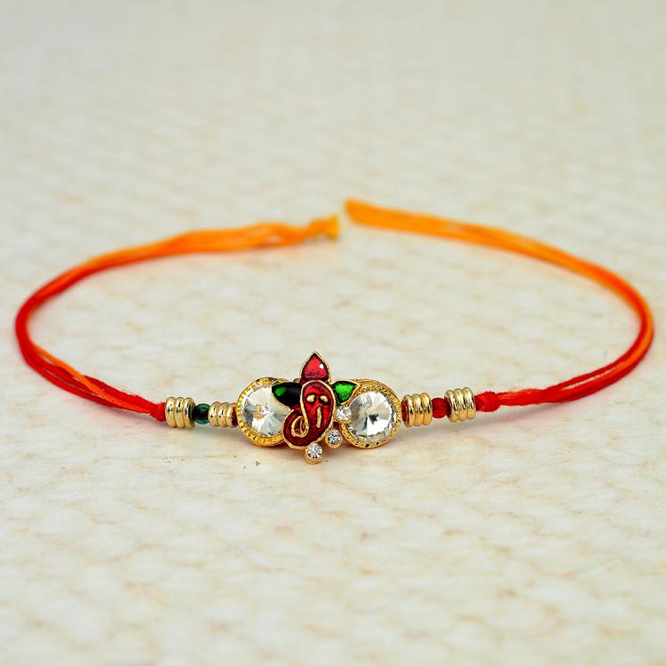 Stones Work Ganesh Rakhi