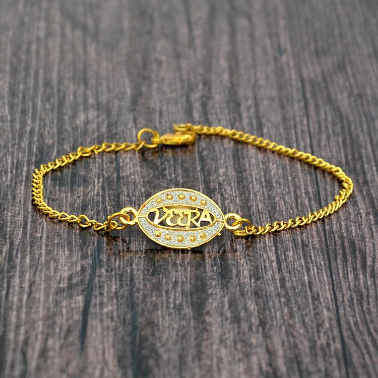 Attractive Yellow Metal Veera Bracelet Rakhi