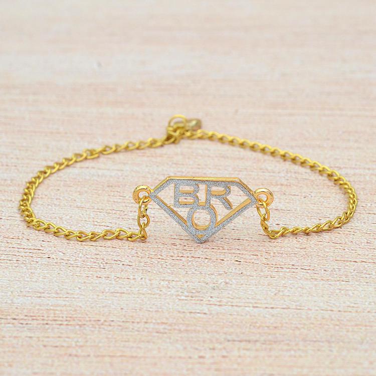 Bro in Triangular Shape Bracelet Rakhi