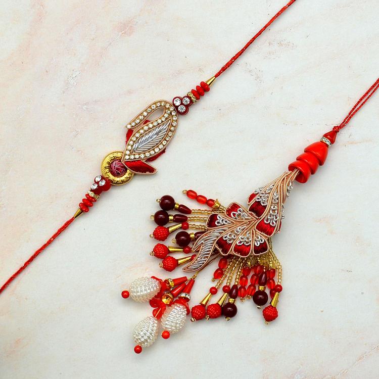 Zardosi & Beads Work Rakhi & Lumba