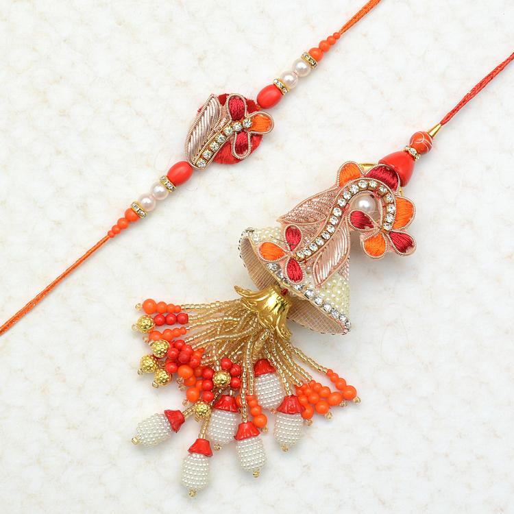 Attractive Zardosi Bhaiya Bhabhi Rakhi