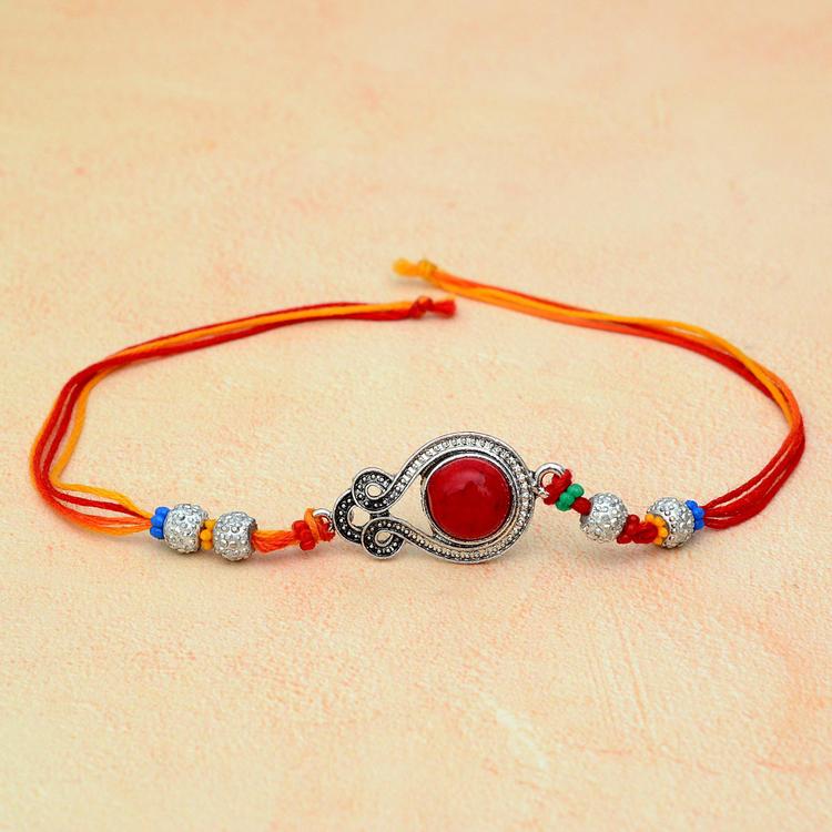 Metal Rakhi with Mouli Dhaga