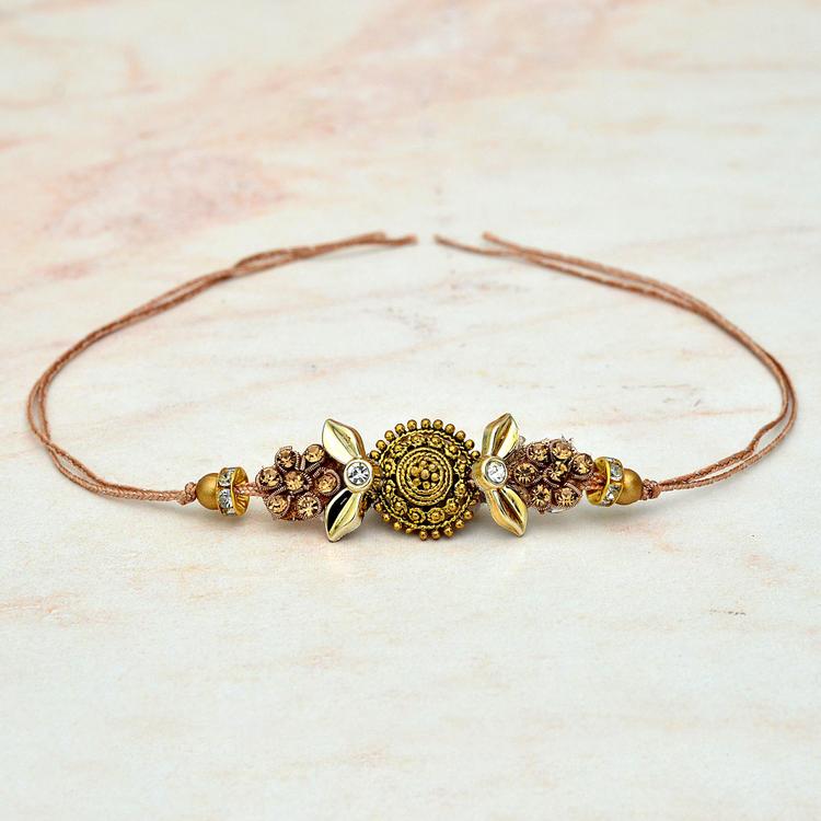 Round Metal & Stones Rakhi