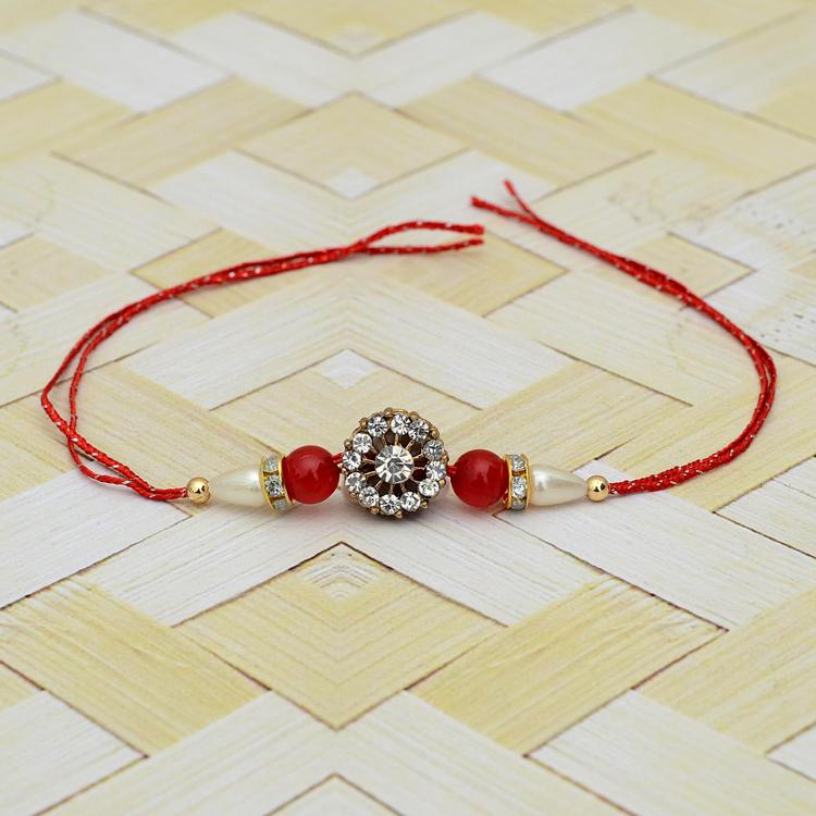 Round Stones with Beads Rakhi