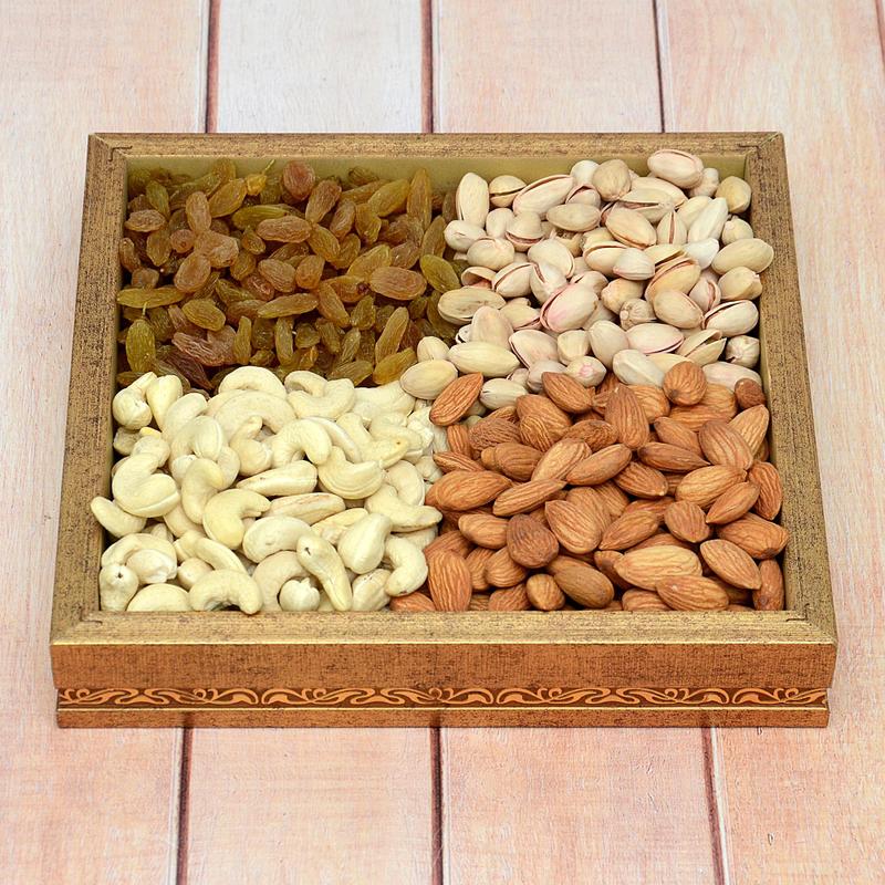 Almond, Kaju, Pista & Raisins in a Thali | Gifts for Men