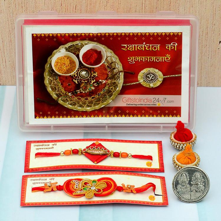 Set of 2 - Red and Yellow Rakhi