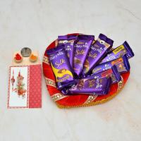 Rakhi Chocolate Thali - Chocolates & Rakhi