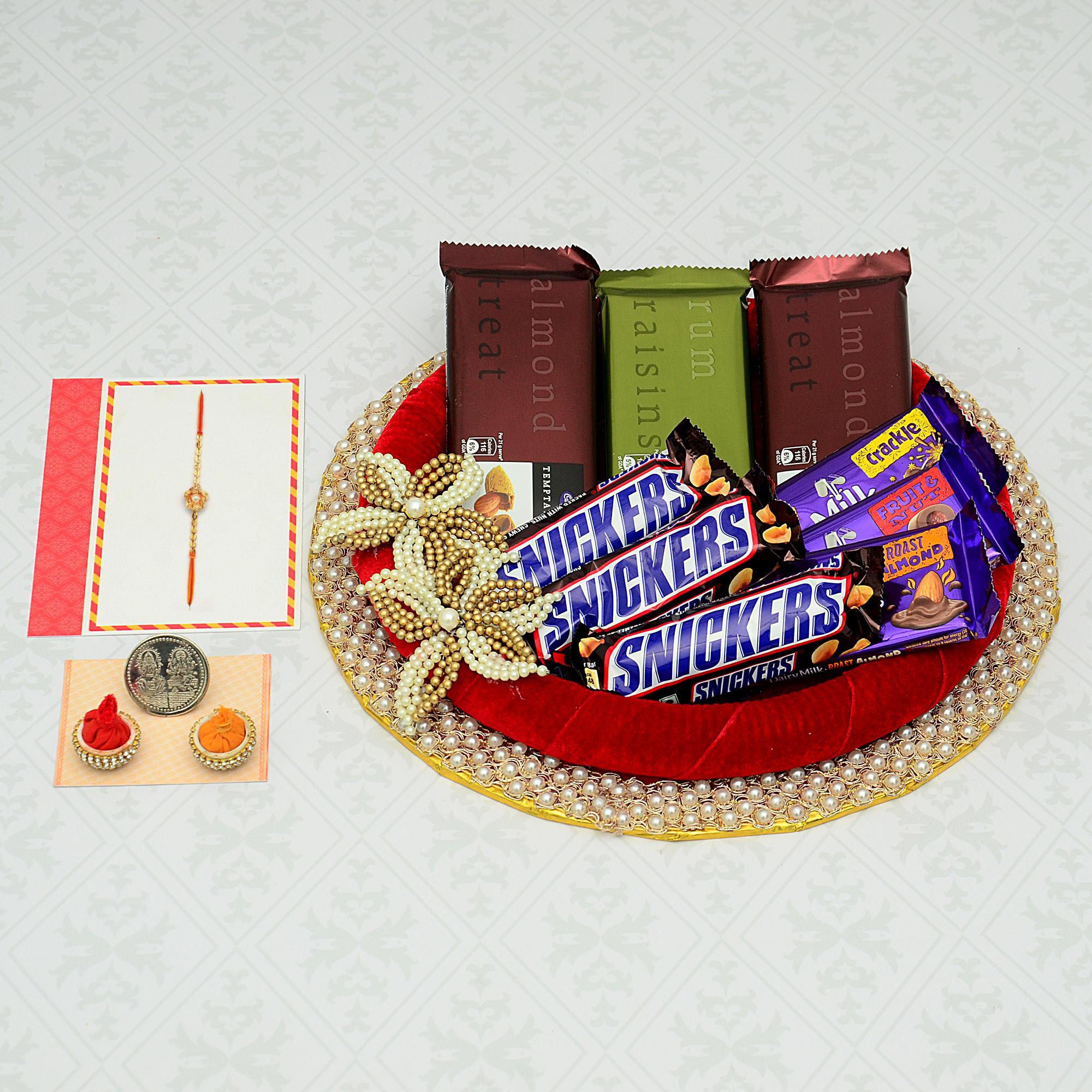 Rakhi Thali Chocolates With Rakhi Chocolate Hampers