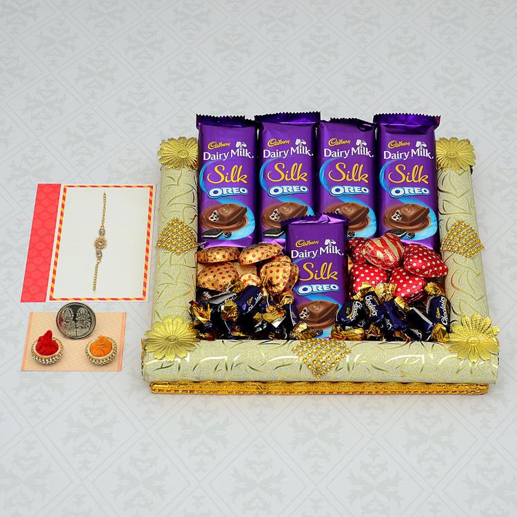 Silk Oreo, Handmade Chocolates Thali, Rakhi