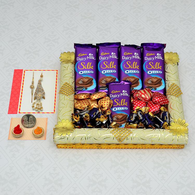 Silk Oreo, Handmade Chocolates Thali & Rakhi