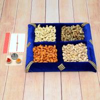 600gm Dry Fruits Thali with a Rakhi