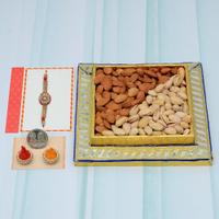 Almonds & Pista in Thali with Rakhi