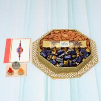 Rakhi Thali, Chocolates, Dry Fruits & Rakhi