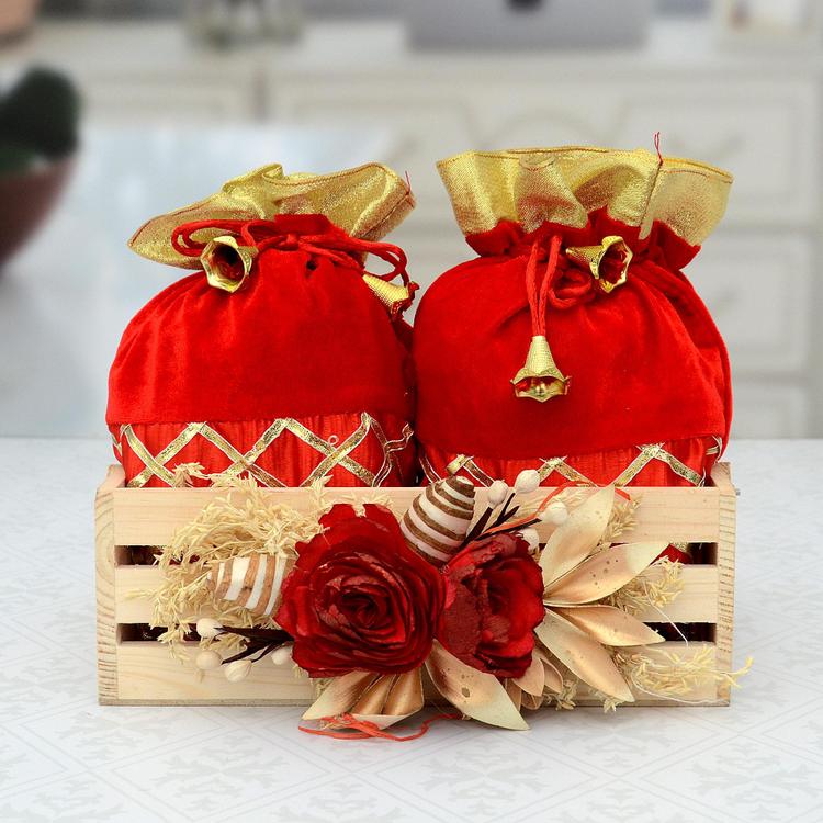 Square Basket with Potli