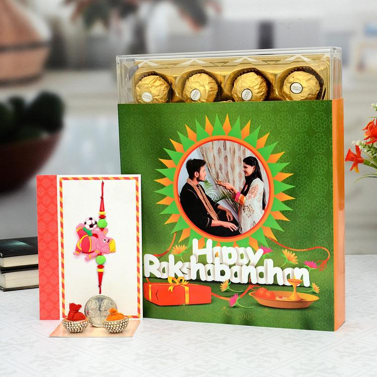 Rakhi Personalized Ferrero Rocher with Rakhi
