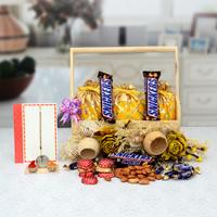 Almond & Chocolates Basket & Rakhi