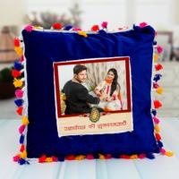Personalized Deep Blue Square Pillow