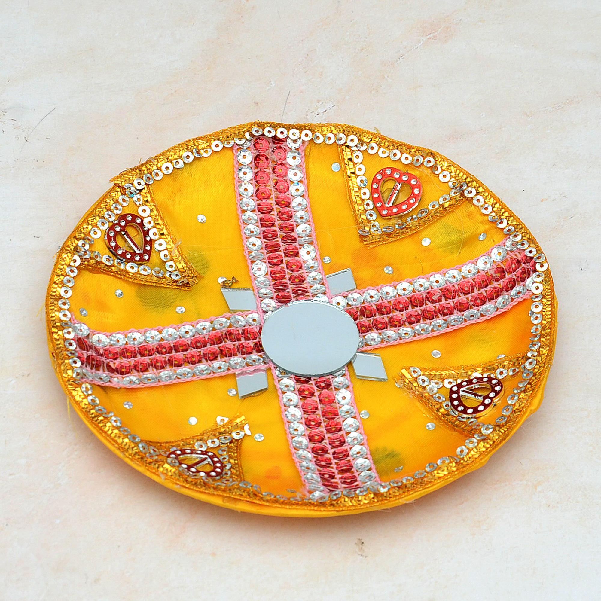 Round Yellow Thali Exclusive Thalis