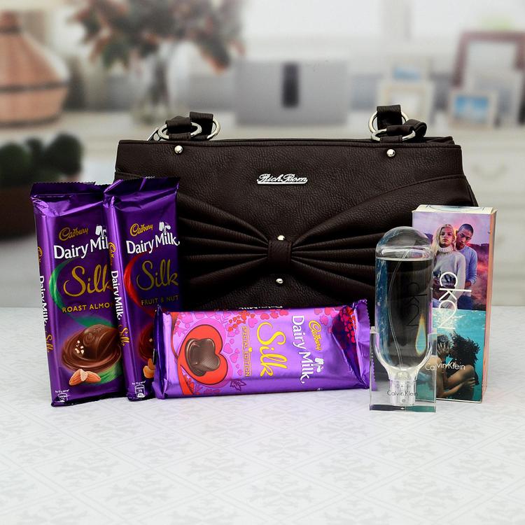 Ladies Bag, Chocolates 7 Perfume,