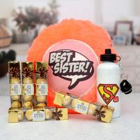 Best Sister Pillow, Bottle & Ferrero