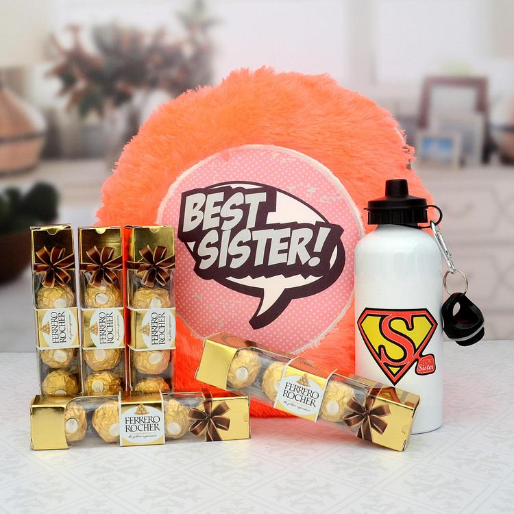 Best Sister Pillow, Bottle & Ferrero Best Sister Pillow, Bottle & Ferrero