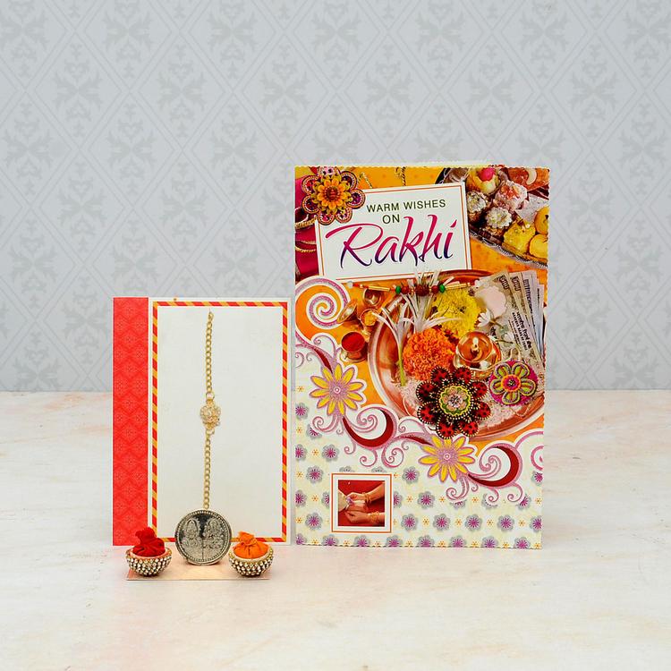 Warm Wishes Rakhi Card & Rakhi