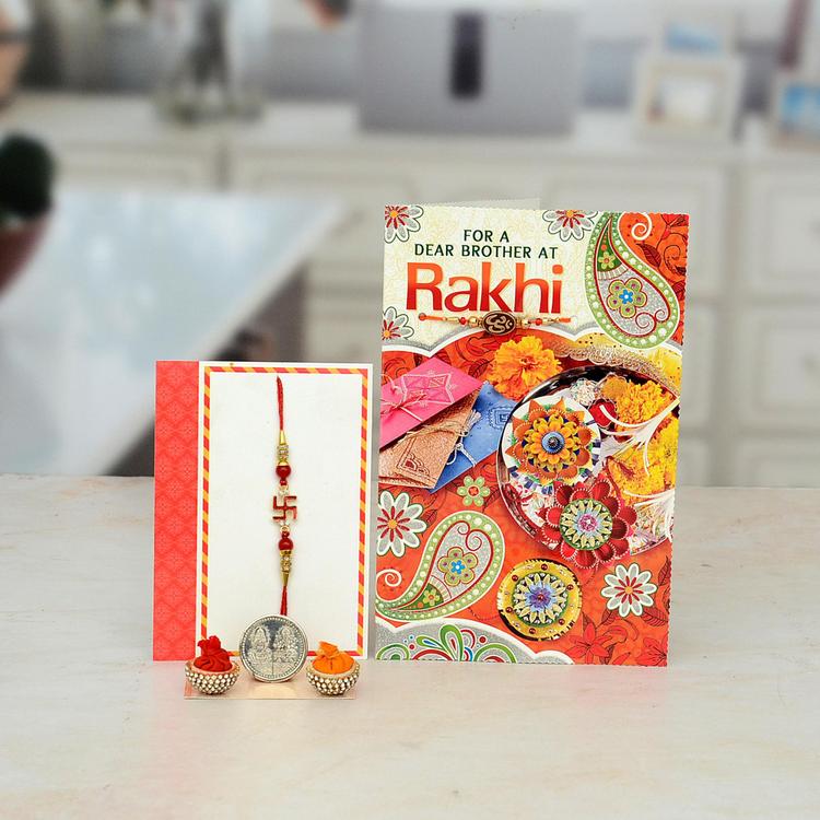 Dear Brother Card & Swastik Rakhi