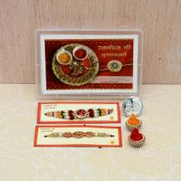 Set of 2 Stone and Beads Om Rakhi