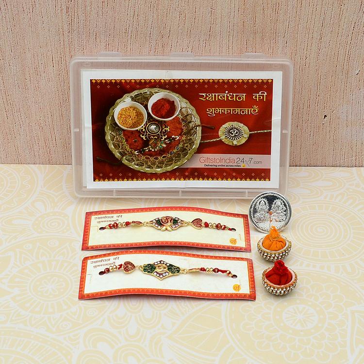 Set of 2 Antique Om Rakhis
