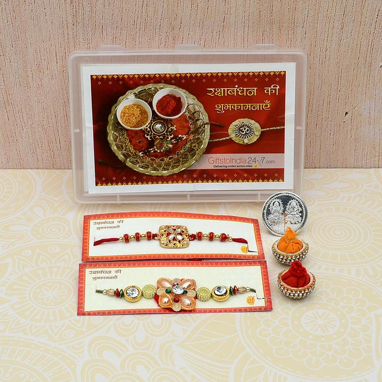 Set of 2 Stone & Beads Rakhi