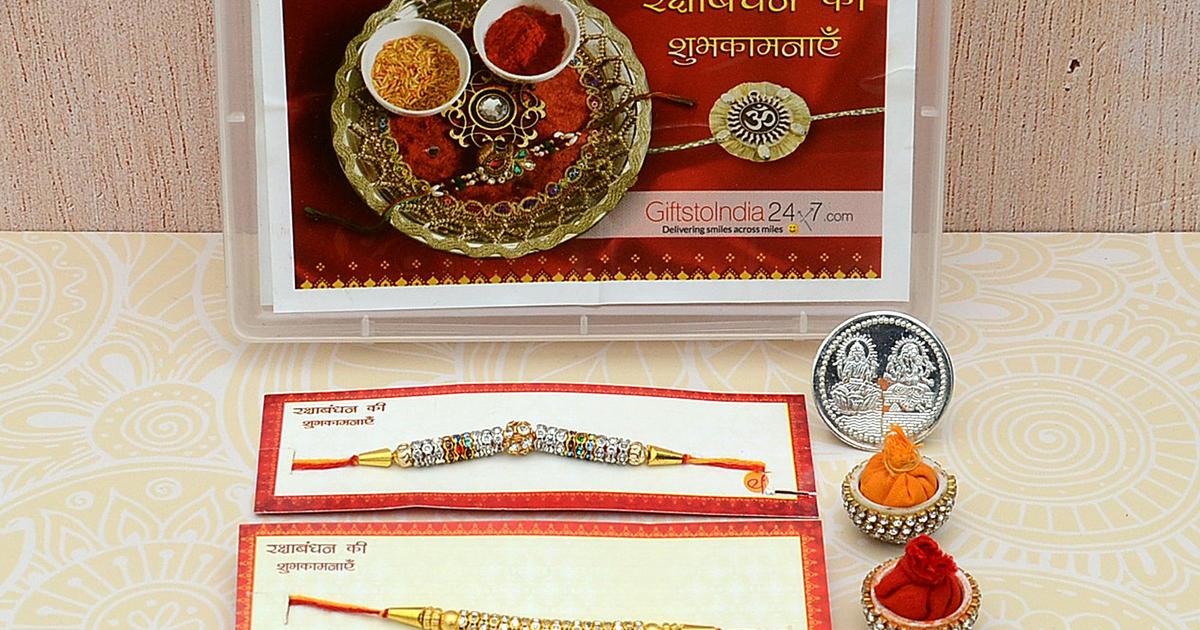 Set of 2 Stones Rakhi | Set of 2 Rakhis