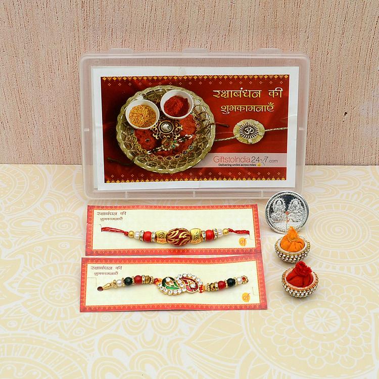 Set of 2 Stones and Beads Rakhi