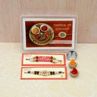 Set of 2 Kundan with Beads Rakhi