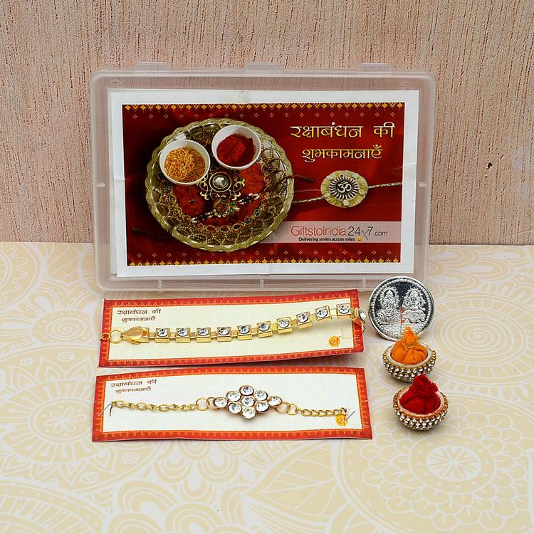 Set of 2 Stone with Bracelet Rakhi