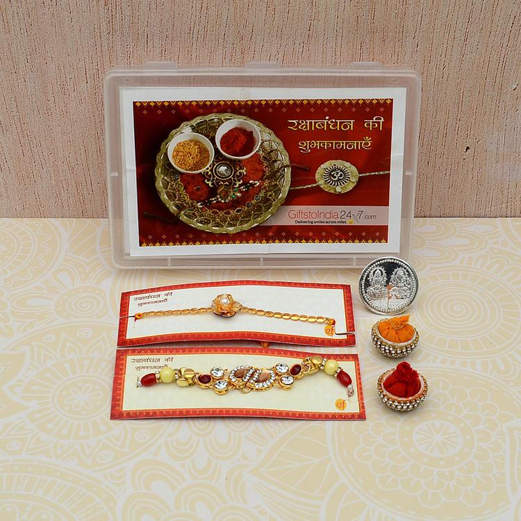 Set of 2 Unique Metal Rakhis