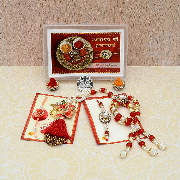 Set of 2 Designer Bhaiya Bhabi Rakhi