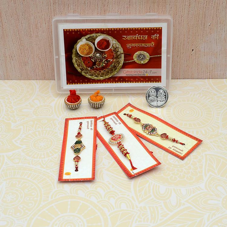 Set of 3 Designer Om Rakhi